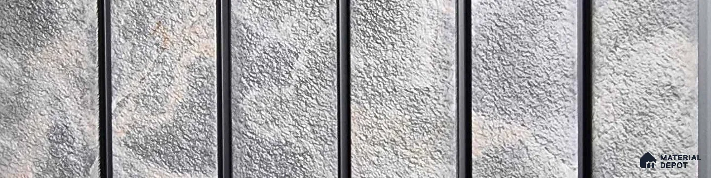 PN 07681 Stone Look Louver 9.5 ft x 0.83 ft Texture Finish  - 10 mm | Suitable for Feature Wall, TV Unit & Living Room