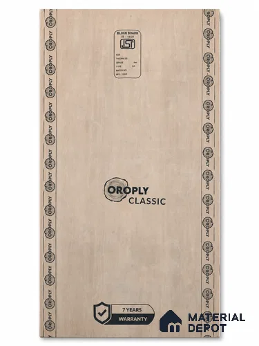 Oroply Classic 8 ft x 4 ft Block Board - 19 mm