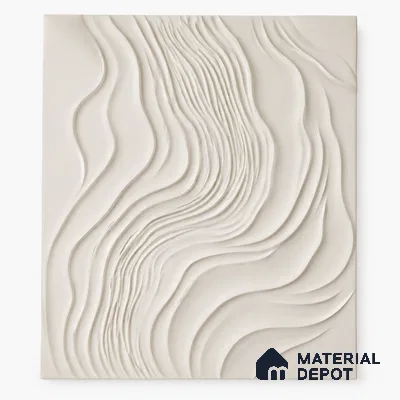 Flowing Waves 3D Carved 9.15 ft x 8.6 ft CNC Made HDHMR Panel - 40 mm