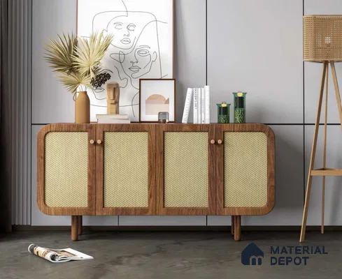 LM 25264 Cane Look Decorative Laminate 11.5 ft x 3 ft Texture Finish  - 1 mm | Suitable for Feature Wall, TV Unit & Living Room