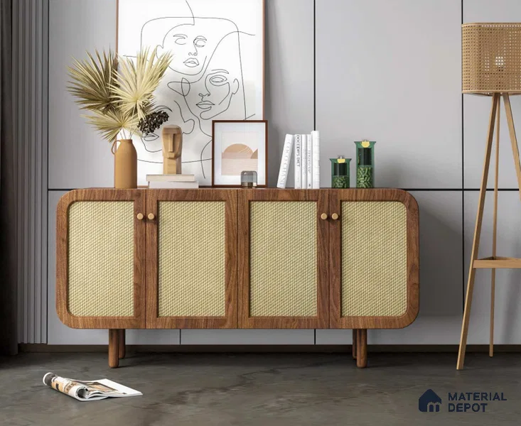 LM 25264 Cane Look Decorative Laminate 11.5 ft x 3 ft Texture Finish  - 1 mm | Suitable for Feature Wall, TV Unit & Living Room