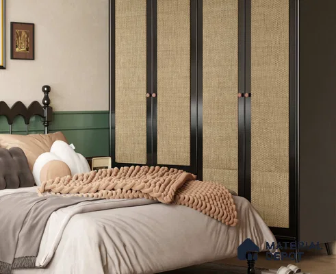 LM 25266 Cane Look Decorative Laminate 11.5 ft x 3 ft Texture Finish  - 1 mm | Suitable for Feature Wall, TV Unit & Living Room