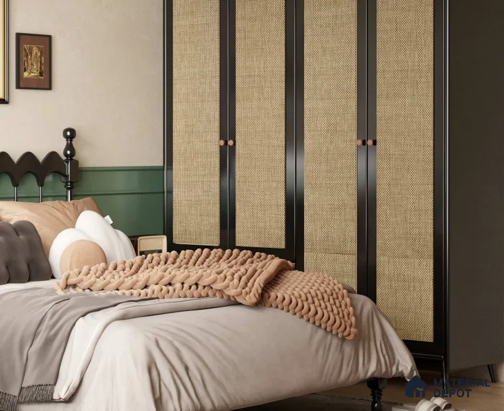 LM 25266 Cane Look Decorative Laminate 11.5 ft x 3 ft Texture Finish - 1 mm | Suitable for Feature Wall, TV Unit & Living Room