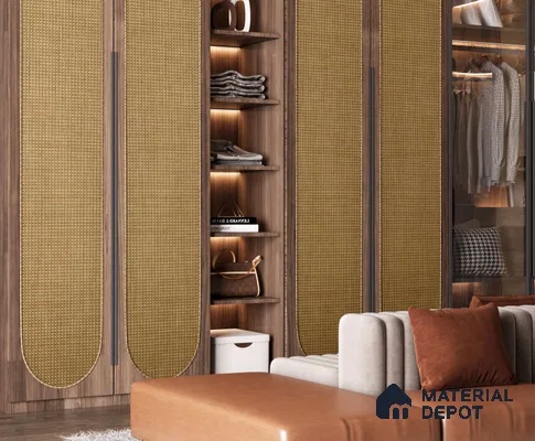 LM 25267 Cane Look Decorative Laminate 11.5 ft x 3 ft Texture Finish  - 1 mm | Suitable for Feature Wall, TV Unit & Living Room
