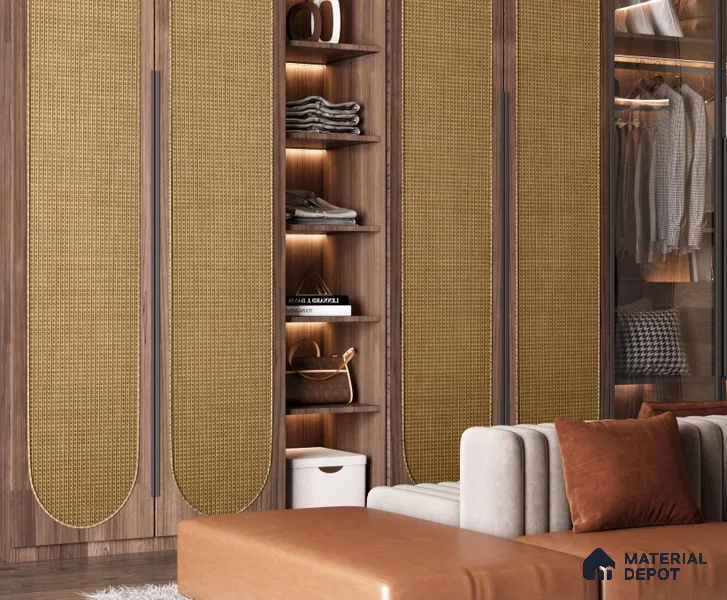 LM 25267 Cane Look Decorative Laminate 11.5 ft x 3 ft Texture Finish  - 1 mm | Suitable for Feature Wall, TV Unit & Living Room