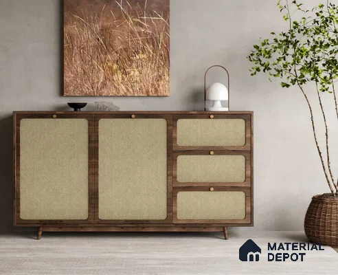 LM 25271 Cane Look Decorative Laminate 11.5 ft x 3 ft Texture Finish  - 1 mm | Suitable for Feature Wall, TV Unit & Living Room