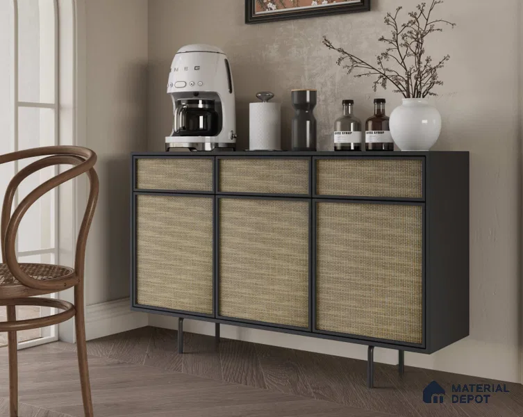 LM 25249 Cane Look Decorative Laminate 11.5 ft x 3 ft Texture Finish  - 1 mm | Suitable for Feature Wall, TV Unit & Living Room