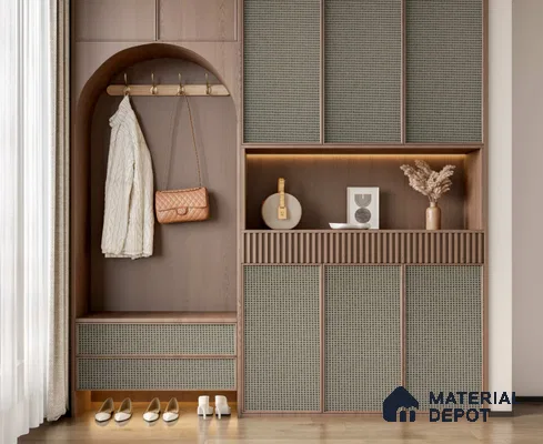 LM 25256 Cane Look Decorative Laminate 11.5 ft x 3 ft Texture Finish  - 1 mm | Suitable for Feature Wall, TV Unit & Living Room