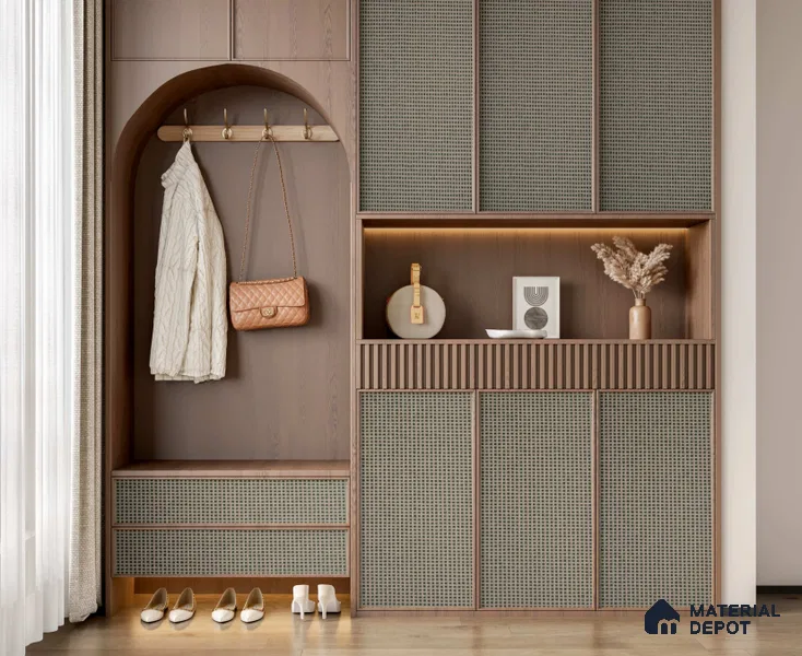 LM 25256 Cane Look Decorative Laminate 11.5 ft x 3 ft Texture Finish  - 1 mm | Suitable for Feature Wall, TV Unit & Living Room