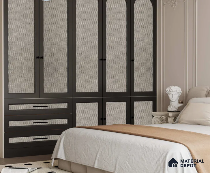 LM 25262 Cane Look Decorative Laminate 11.5 ft x 3 ft Texture Finish  - 1 mm | Suitable for Feature Wall, TV Unit & Living Room