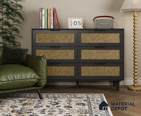 LM 25282 Cane Look Decorative Laminate 11.5 ft x 3 ft Texture Finish  - 1 mm | Suitable for Feature Wall, TV Unit & Living Room