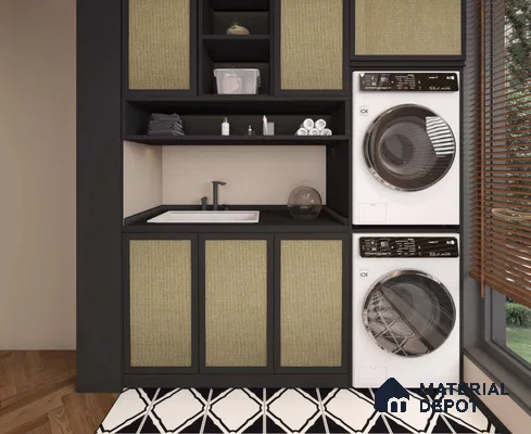 LM 25285 Cane Look Decorative Laminate 11.5 ft x 3 ft Texture Finish  - 1 mm | Suitable for Feature Wall, TV Unit & Living Room