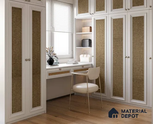 LM 25286 Cane Look Decorative Laminate 11.5 ft x 3 ft Texture Finish  - 1 mm | Suitable for Feature Wall, TV Unit & Living Room