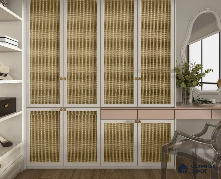 LM 25287 Cane Look Decorative Laminate 11.5 ft x 3 ft Texture Finish  - 1 mm | Suitable for Feature Wall, TV Unit & Living Room