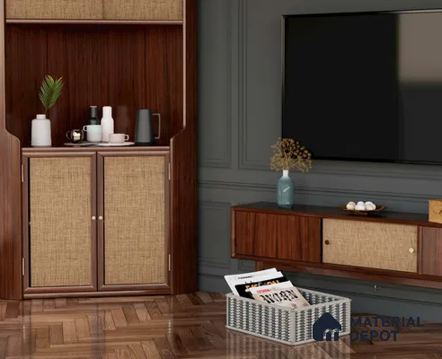 LM 25288 Cane Look Decorative Laminate 11.5 ft x 3 ft Texture Finish  - 1 mm | Suitable for Feature Wall, TV Unit & Living Room