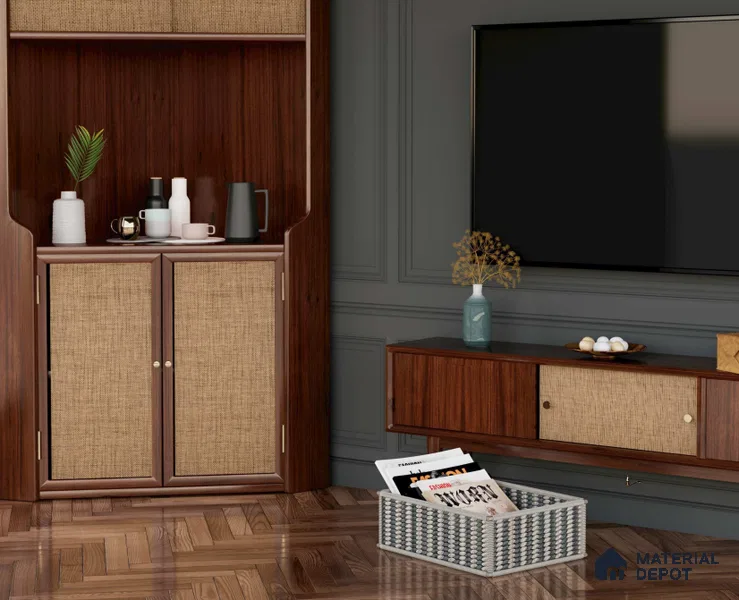 LM 25288 Cane Look Decorative Laminate 11.5 ft x 3 ft Texture Finish  - 1 mm | Suitable for Feature Wall, TV Unit & Living Room
