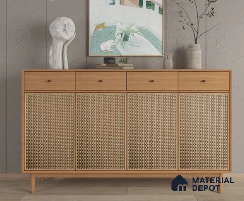 LM 25276 Cane Look Decorative Laminate 11.5 ft x 3 ft Texture Finish  - 1 mm | Suitable for Feature Wall, TV Unit & Living Room