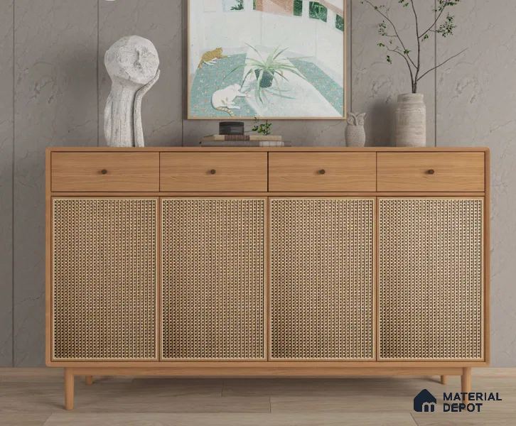 LM 25276 Cane Look Decorative Laminate 11.5 ft x 3 ft Texture Finish  - 1 mm | Suitable for Feature Wall, TV Unit & Living Room