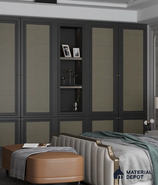 LM 25289 Cane Look Decorative Laminate 9.8 ft x 4 ft Texture Finish  - 1 mm | Suitable for Feature Wall, TV Unit & Living Room