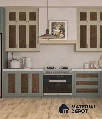 LM 25293 Cane Look Decorative Laminate 9.8 ft x 4 ft Texture Finish  - 1 mm | Suitable for Feature Wall, TV Unit & Living Room