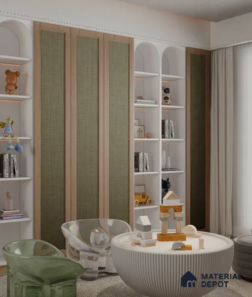 LM 25305 Cane Look Decorative Laminate 9.8 ft x 4 ft Texture Finish  - 1 mm | Suitable for Feature Wall, TV Unit & Living Room