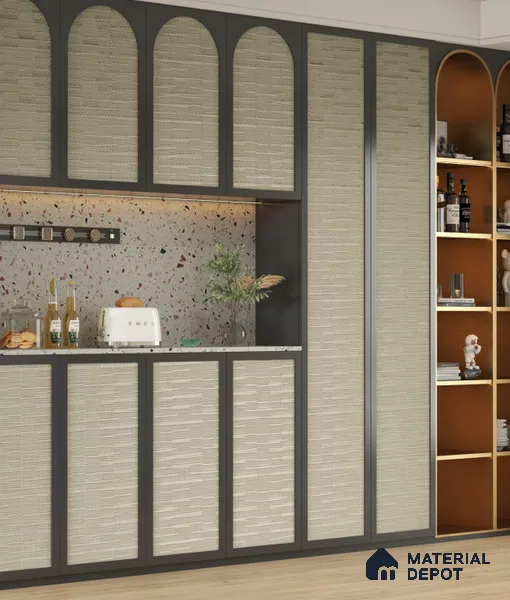 LM 25306 Cane Look Decorative Laminate 9.8 ft x 4 ft Texture Finish  - 1 mm | Suitable for Feature Wall, TV Unit & Living Room