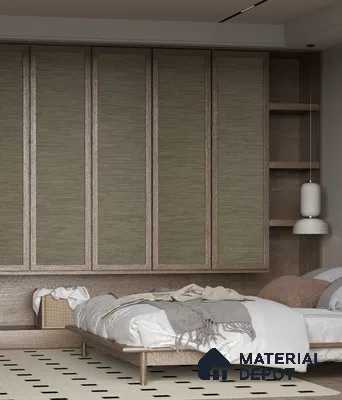 LM 25309 Cane Look Decorative Laminate 9.8 ft x 4 ft Texture Finish  - 1 mm | Suitable for Feature Wall, TV Unit & Living Room
