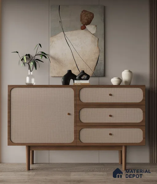 LM 25310 Cane Look Decorative Laminate 9.8 ft x 4 ft Texture Finish  - 1 mm | Suitable for Feature Wall, TV Unit & Living Room