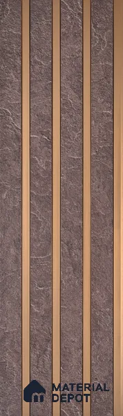 Cappucino Brown Stone Look PN 05546 8 ft x 6 inch Charcoal Panel - 7 mm | Suitable for Feature Wall, TV Unit & Living Room | Width is Subjected to 5% Variation