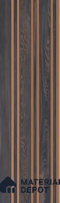 Brown Wooden Louver PN 05550 8 ft x 6 inch Charcoal Panel - 7 mm | Suitable for Feature Wall, TV Unit & Living Room | Width is Subjected to 5% Variation