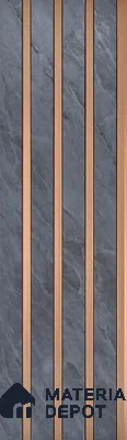 Dark Grey Stone Look PN 05635 8 ft x 6 inch Charcoal Panel - 7 mm | Suitable for Feature Wall, TV Unit & Living Room | Width is Subjected to 5% Variation