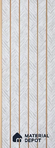 White Patterned Look Charcoal Louver/Panel 9.5 ft x 7.8 inch - 6 mm | Ideal for Feature Wall, Living Room, Bedroom, Home, TV Unit | PN 07047
