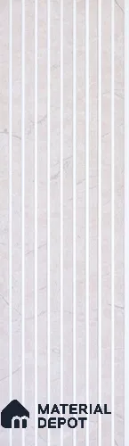 White Stone Look Charcoal Louver/Panel 9.5 ft x 6 inch - 6 mm | Ideal for Feature Wall, Living Room, Bedroom, Home, TV Unit | PN 07113