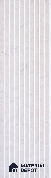 White Stone Look Charcoal Louver/Panel 9.5 ft x 6 inch - 6 mm | Ideal for Feature Wall, Living Room, Bedroom, Home, TV Unit | PN 07113