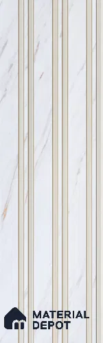 White Marble Look Charcoal Louver/Panel 9.5 ft x 6 inch - 6 mm | Ideal for Feature Wall, Living Room, Bedroom, Home, TV Unit | PN 07122