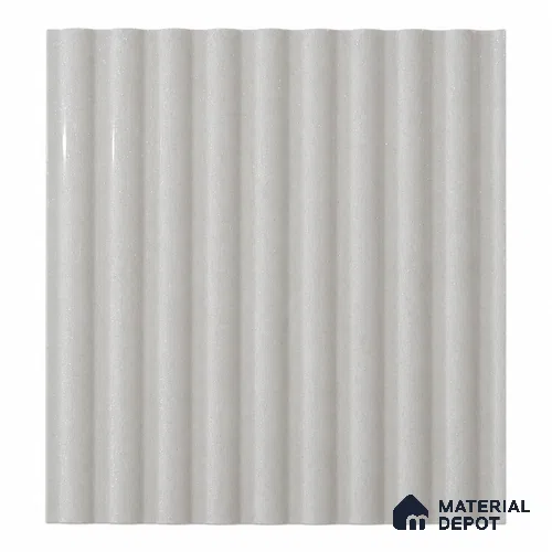 White Fluted look SR Crystal Z+ 2202 8 ft x 4 ft High Gloss Finish Decorative Laminate - 1.25 mm | Suitable for TV Unit, Wardrobe, Kitchen Cabinet