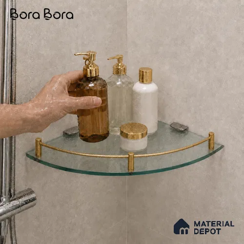 Glass Corner 9001 GC 1212 Gold Swan Gold Finish SS 304 | 5 Years Warranty