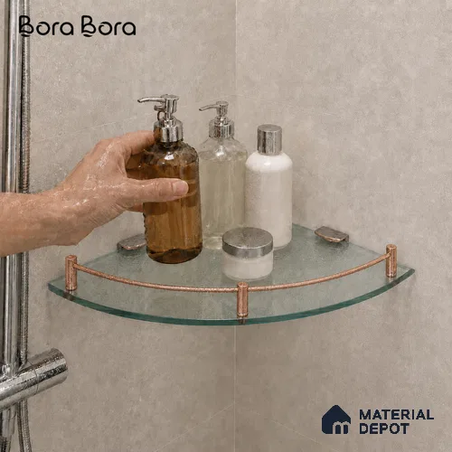 Glass Corner 9001 GC 1212 Rose Gold Swan Rose Gold Finish SS 304 | 5 Years Warranty