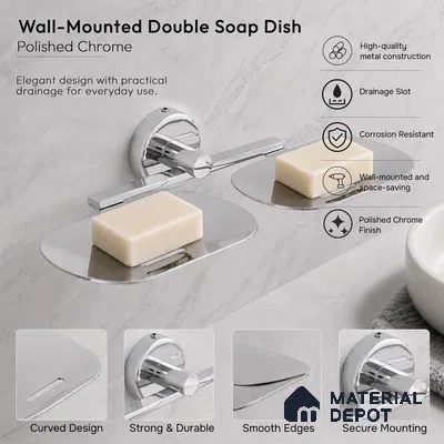 Double Soap Dish 9205-DSD Toucan Chrome Finish SS 304 | 5 Years Warranty
