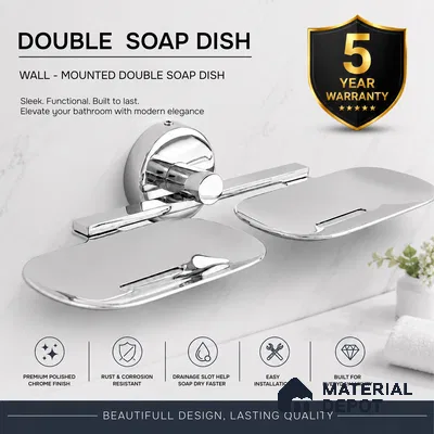 Double Soap Dish 9205-DSD Toucan Chrome Finish SS 304 | 5 Years Warranty