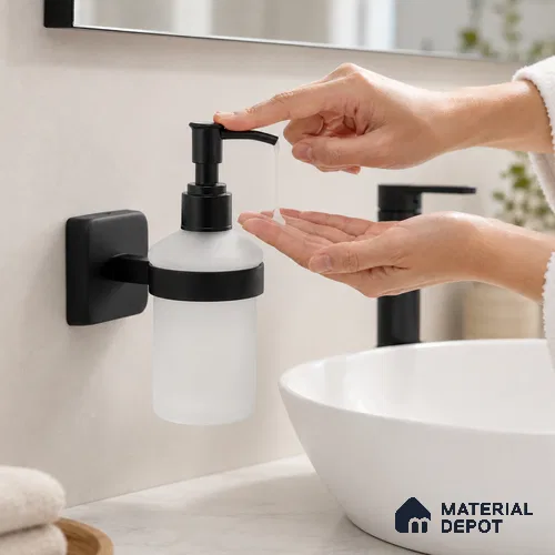 Liquid Soap Dispenser 9108-LSD Robiee Black Matt Finish SS 304 | 5 Years Warranty
