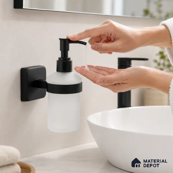 Liquid Soap Dispenser 9108-LSD Robiee Black Matt Finish SS 304 | 5 Years Warranty