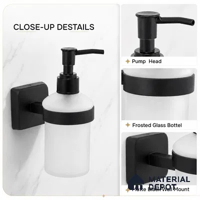 Liquid Soap Dispenser 9108-LSD Robiee Black Matt Finish SS 304 | 5 Years Warranty