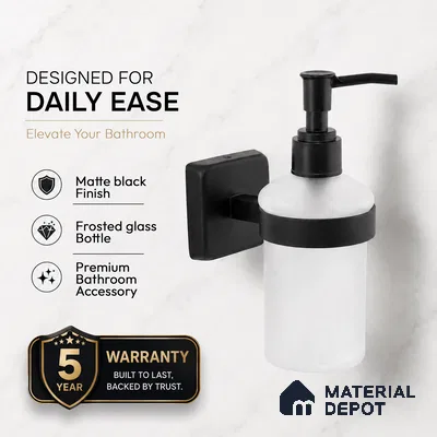 Liquid Soap Dispenser 9108-LSD Robiee Black Matt Finish SS 304 | 5 Years Warranty