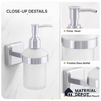 Liquid Soap Dispenser 9108-LSD Robiee Chrome Finish SS 304 | 5 Years Warranty