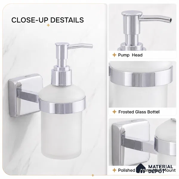 Liquid Soap Dispenser 9108-LSD Robiee Chrome Finish SS 304 | 5 Years Warranty