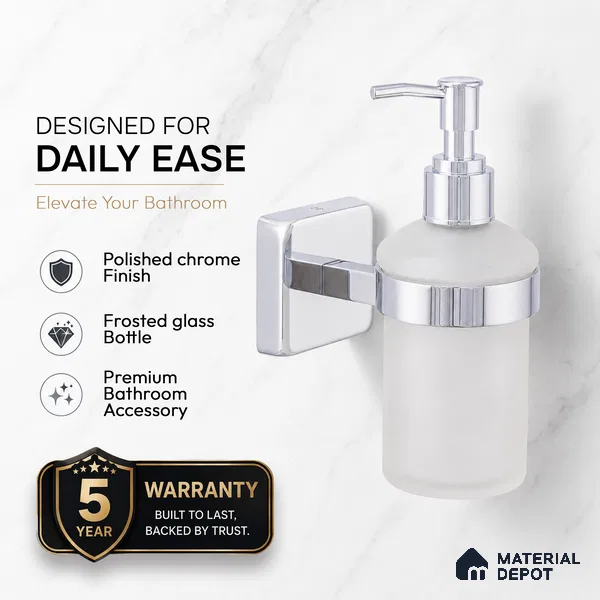 Liquid Soap Dispenser 9108-LSD Robiee Chrome Finish SS 304 | 5 Years Warranty