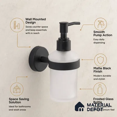 Liquid Soap Dispenser 9308-LSD Toucan Black Matt Finish SS 304 | 5 Years Warranty