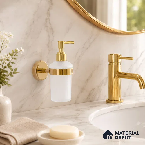 Liquid Soap Dispenser 9308-LSD Toucan Gold Finish SS 304 | 5 Years Warranty