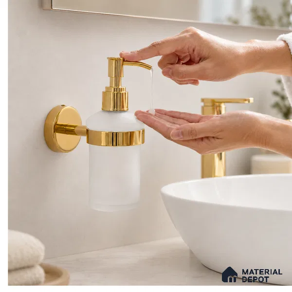 Liquid Soap Dispenser 9308-LSD Toucan Gold Finish SS 304 | 5 Years Warranty